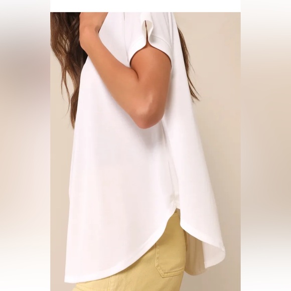 Lulus Easily Enjoyed Ivory Crew Neck Tee - NWT . Size medium - Picture 4 of 6